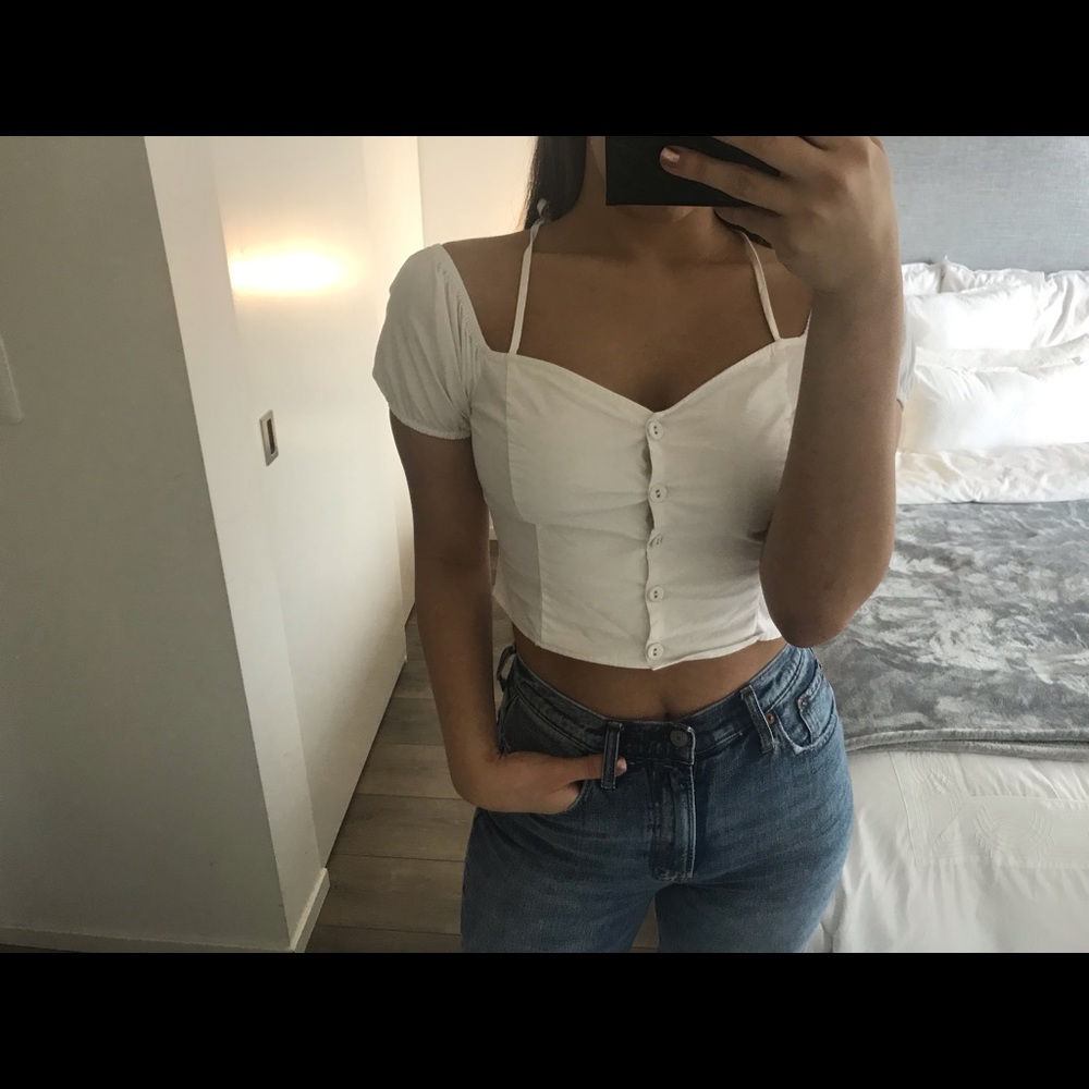 Button-Up Crop Top